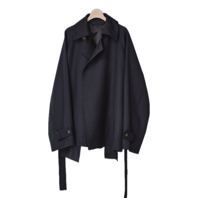 Blanc YM / Short trench coat – Blue-Black